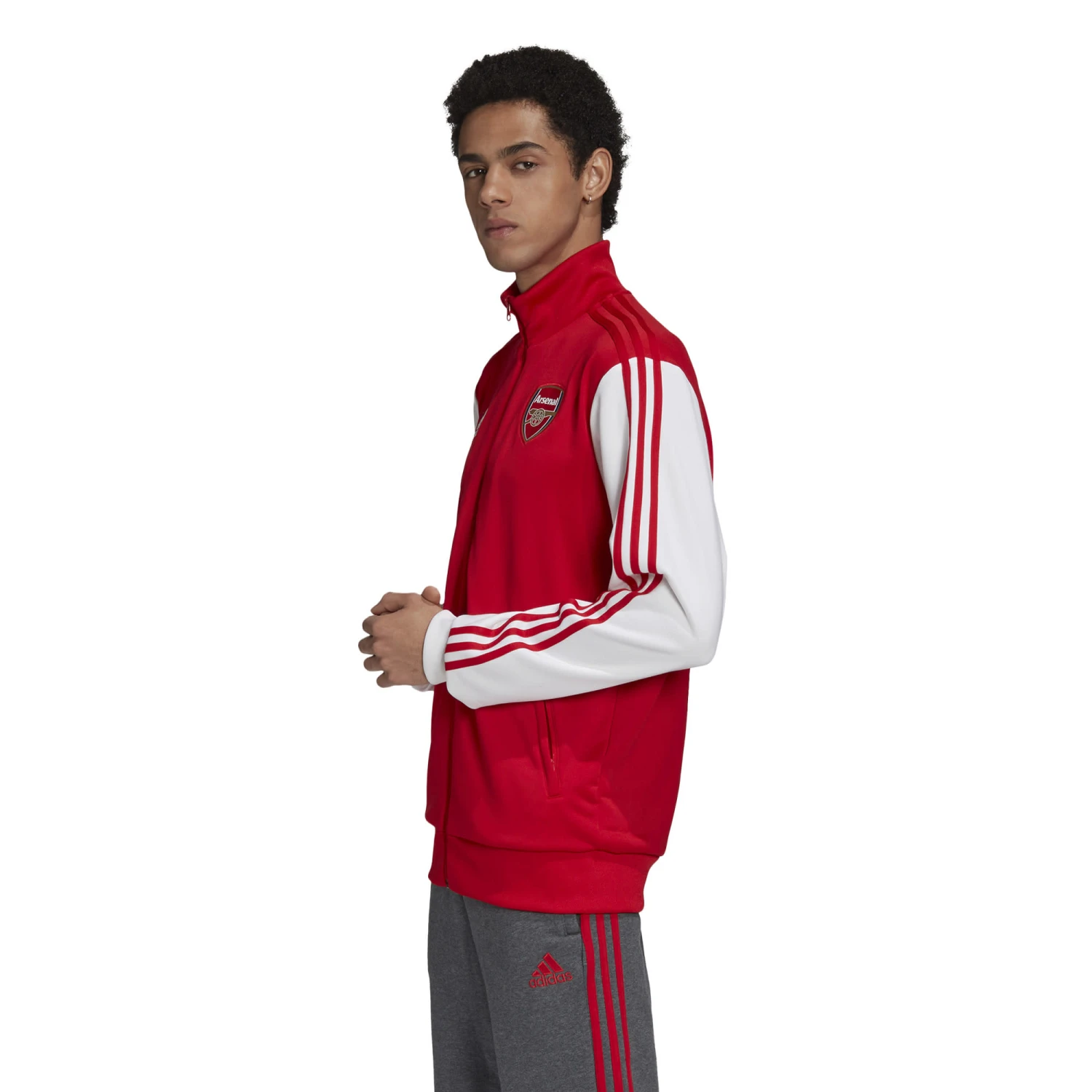 Adidas Arsenal 20/21 3-Stripes Track Jacket - Image 4