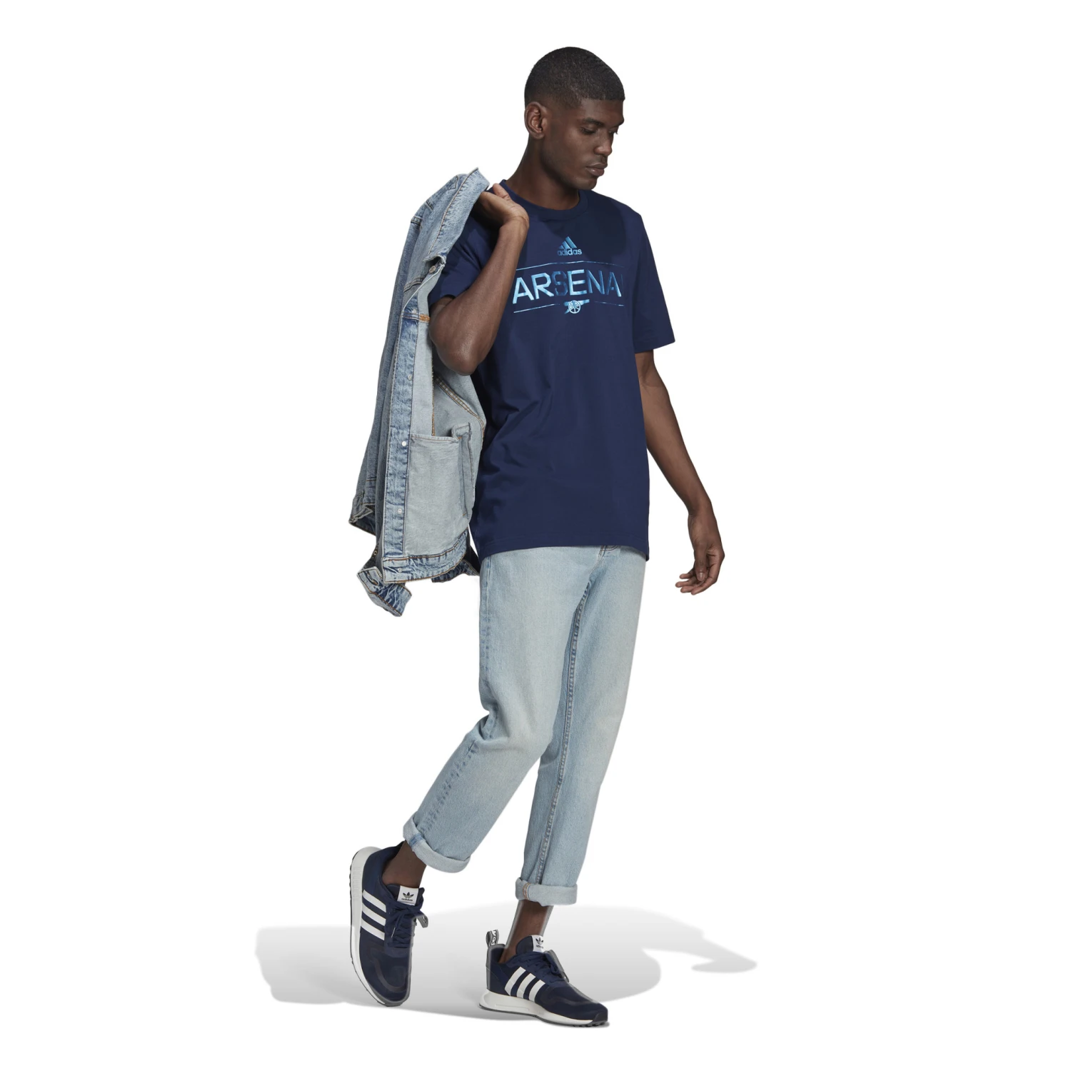 Adidas Arsenal 21/22 Graphic Tee (Navy) - Image 6