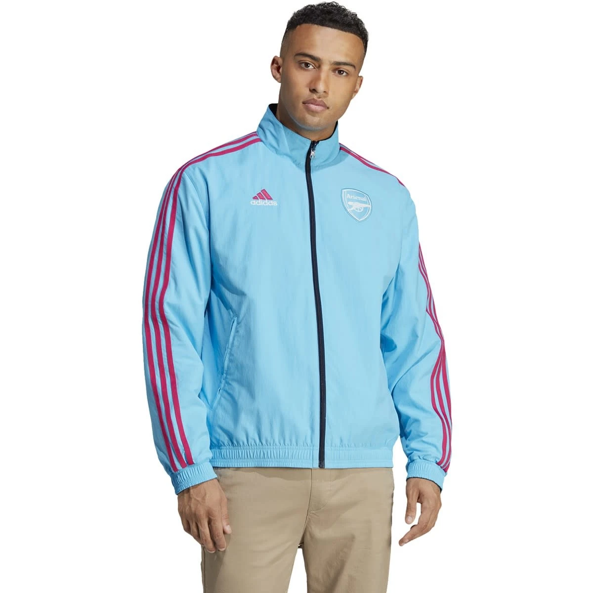 Adidas Arsenal 22/23 Reversible Anthem Jacket (Navy/Sky) - Image 2