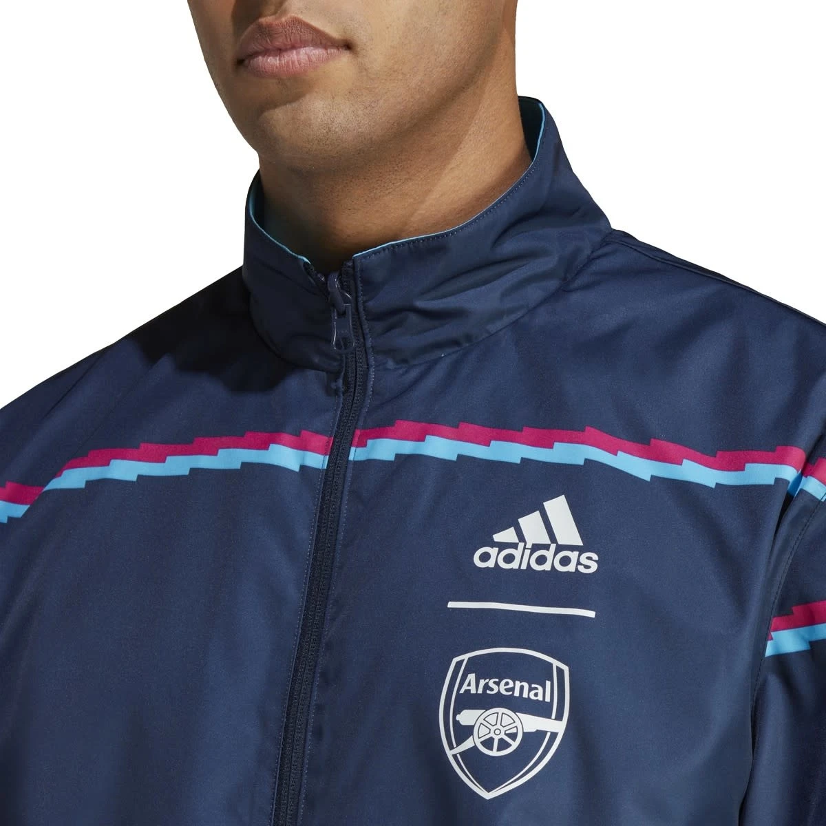 Adidas Arsenal 22/23 Reversible Anthem Jacket (Navy/Sky) - Image 4