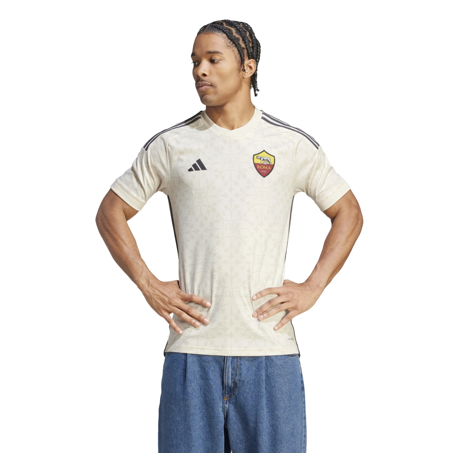 Adidas AS Roma 23/24 Away Jersey (Beige) - Image 3