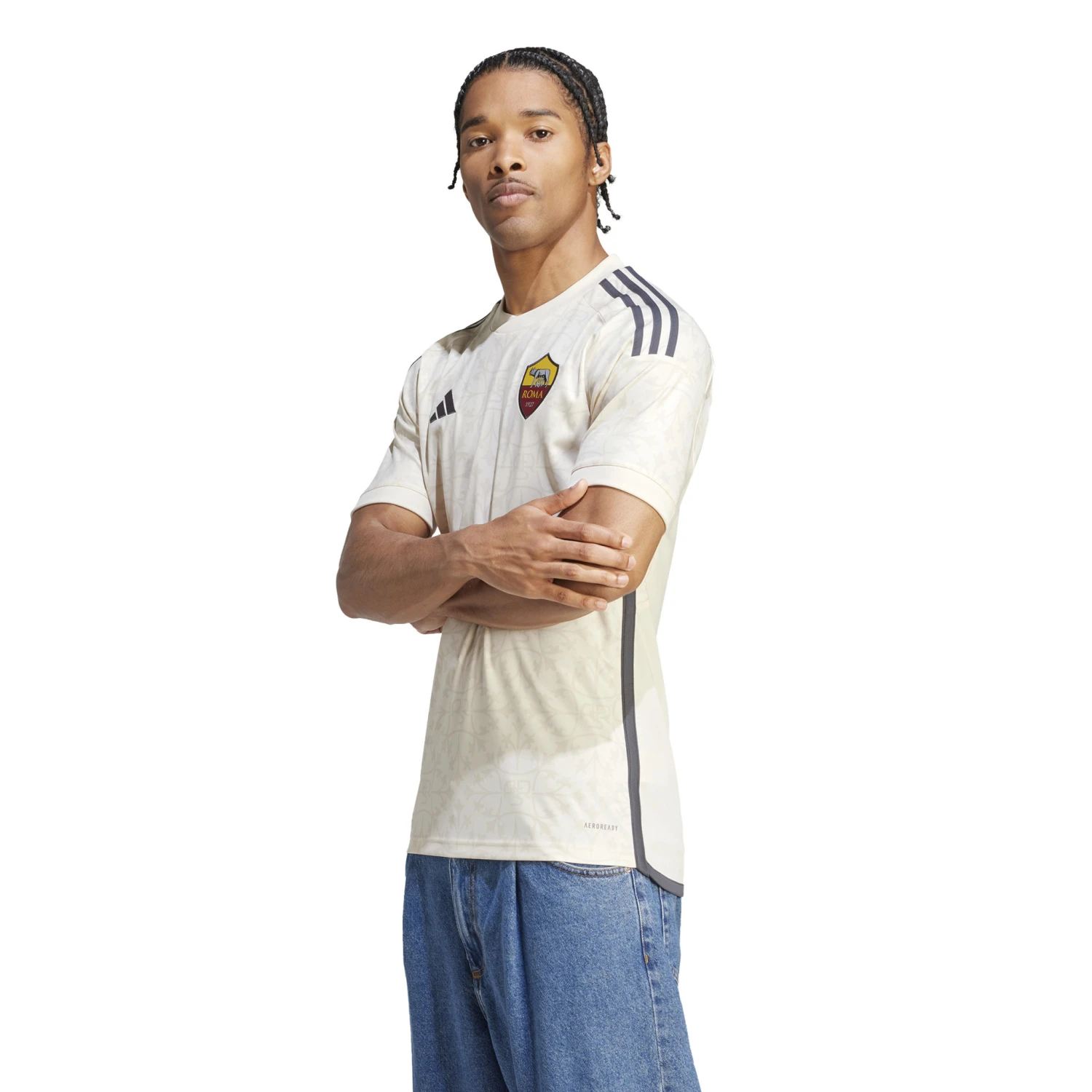Adidas AS Roma 23/24 Away Jersey (Beige) - Image 5