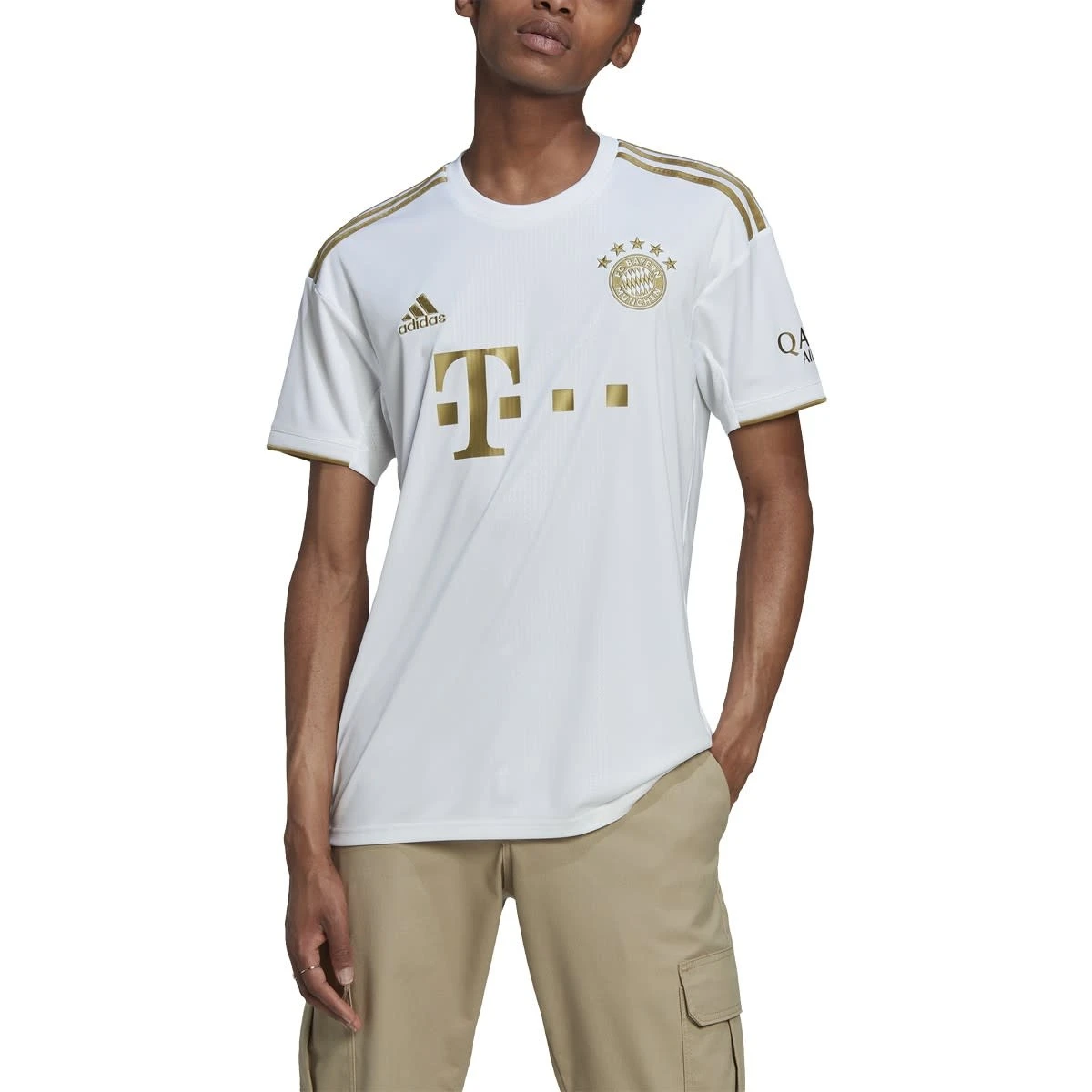 Adidas Bayern Munich 22/23 Away Jersey (White/Gold) - Image 7