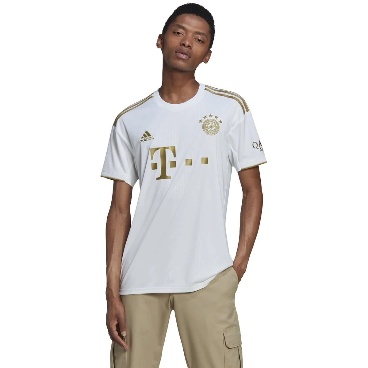 Adidas Bayern Munich 22/23 Away Jersey (White/Gold) - Image 9