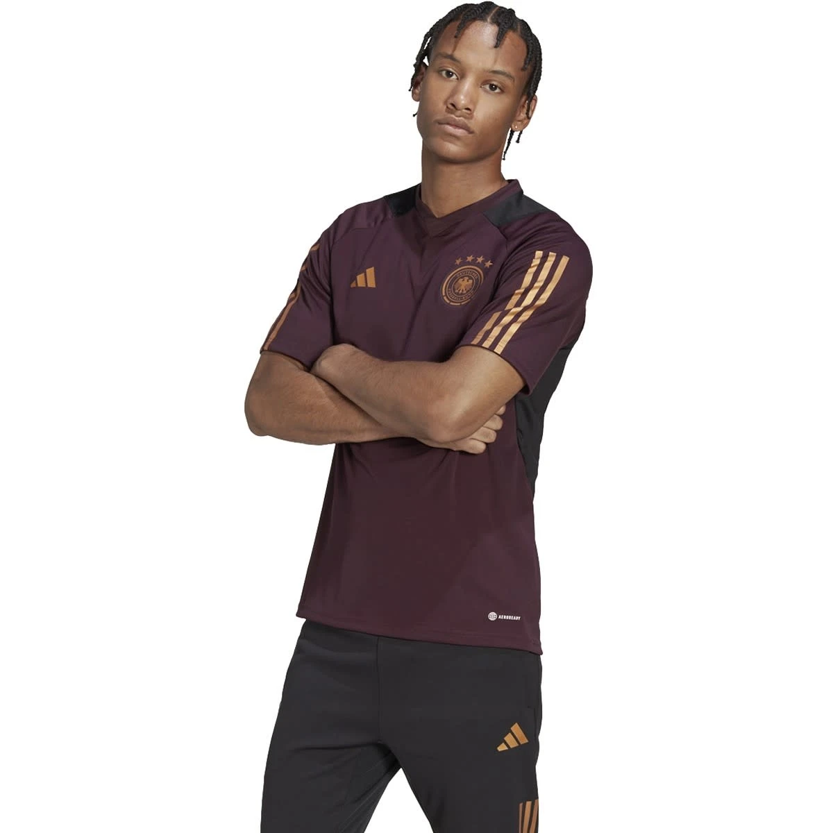 Adidas Germany 2022 Tiro Training Jersey (Maroon) - Image 3