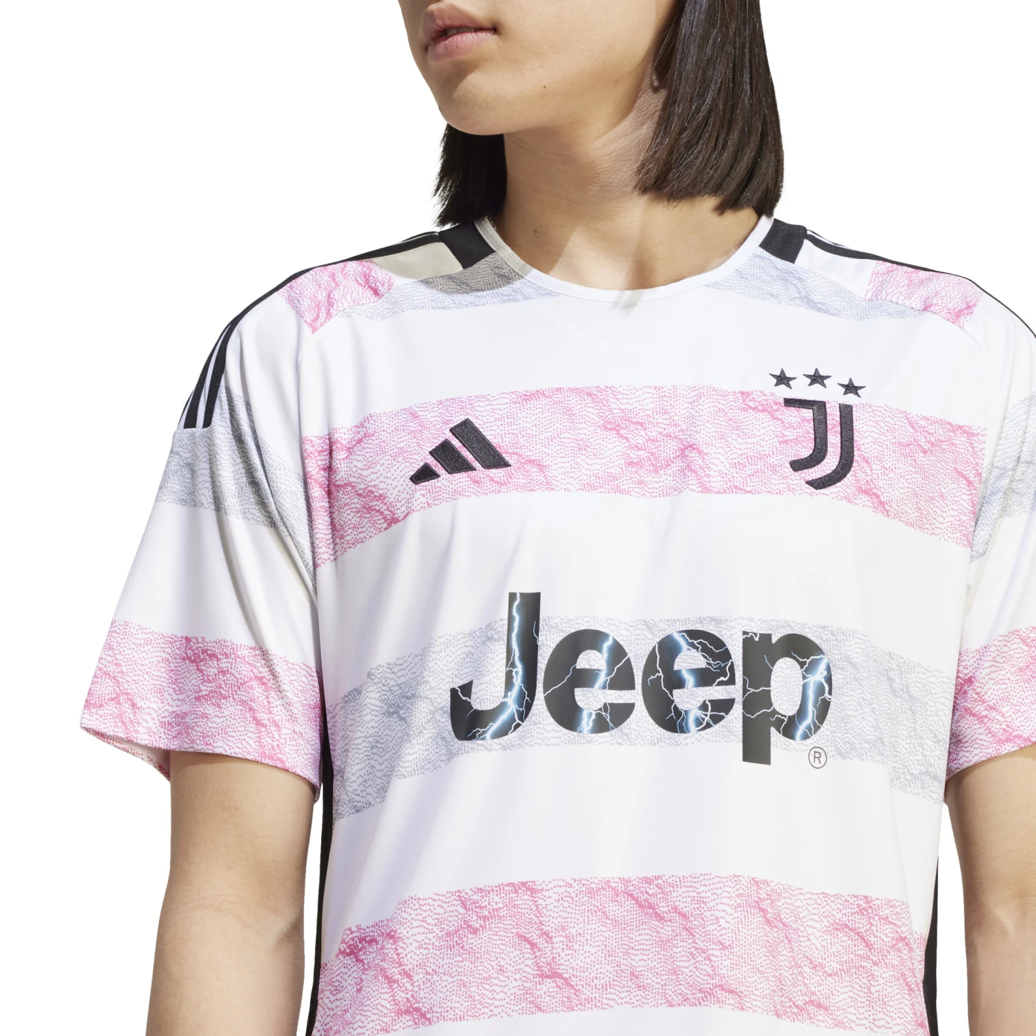Adidas Juventus 23/24 Away Jersey (White/Pink/Gray) - Image 5