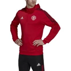 Adidas Manchester United 21/22 Tiro 21 Hooded Track Top (Red/Black)