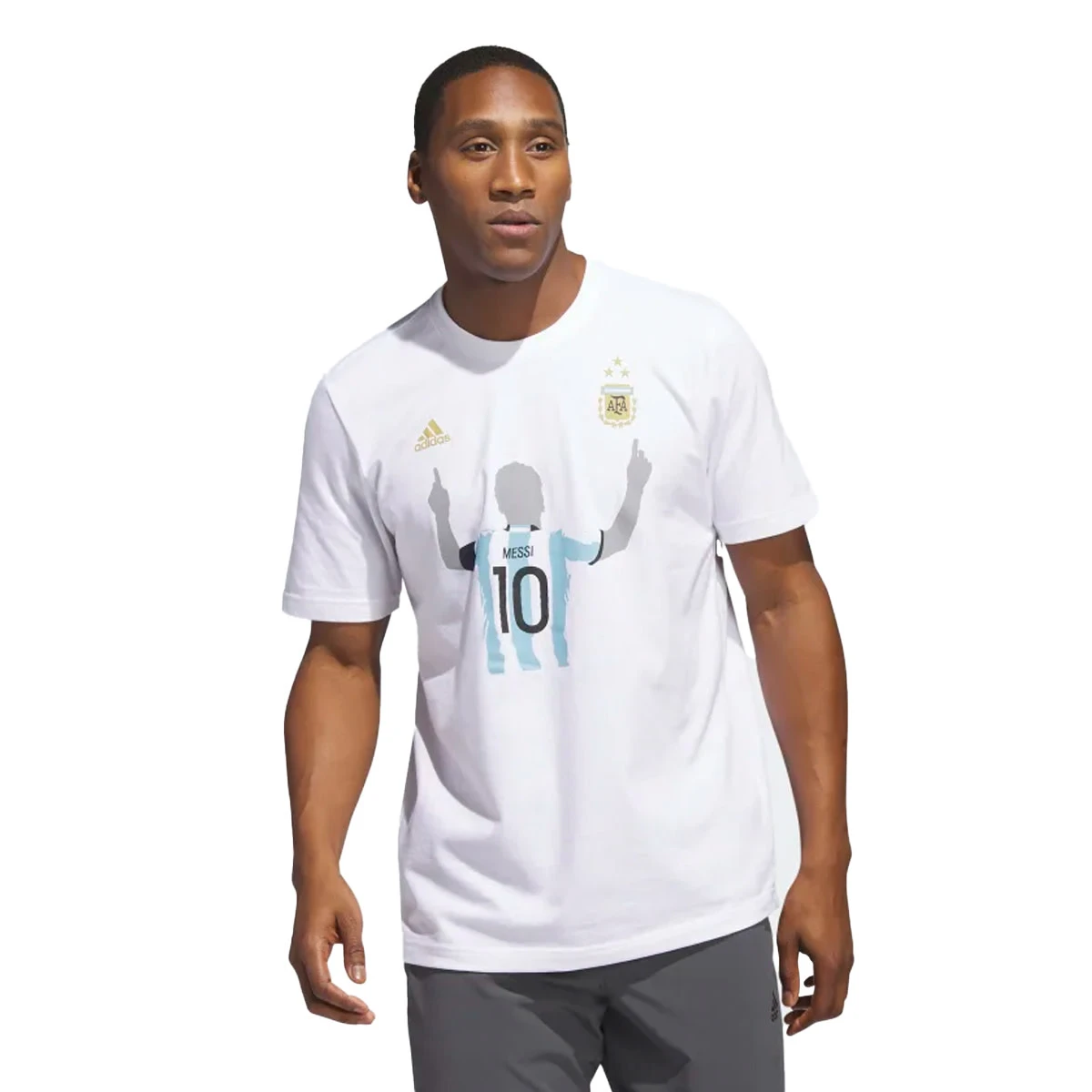 Adidas Messi Argentina 2022 Winners Tee (White) - Image 4