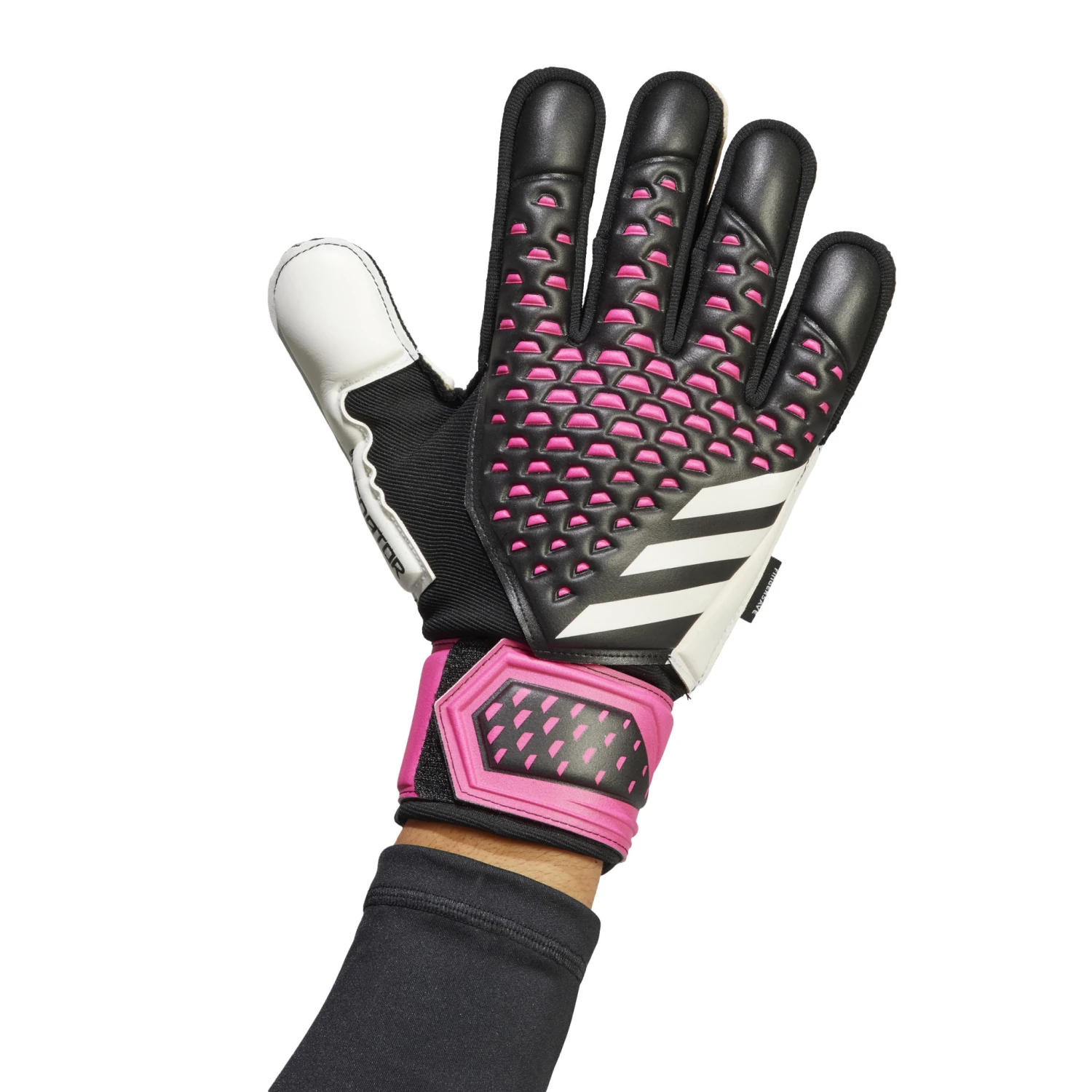 Adidas Predator Match Fingersave Goalkeeper Gloves (Black/Pink) - Image 2