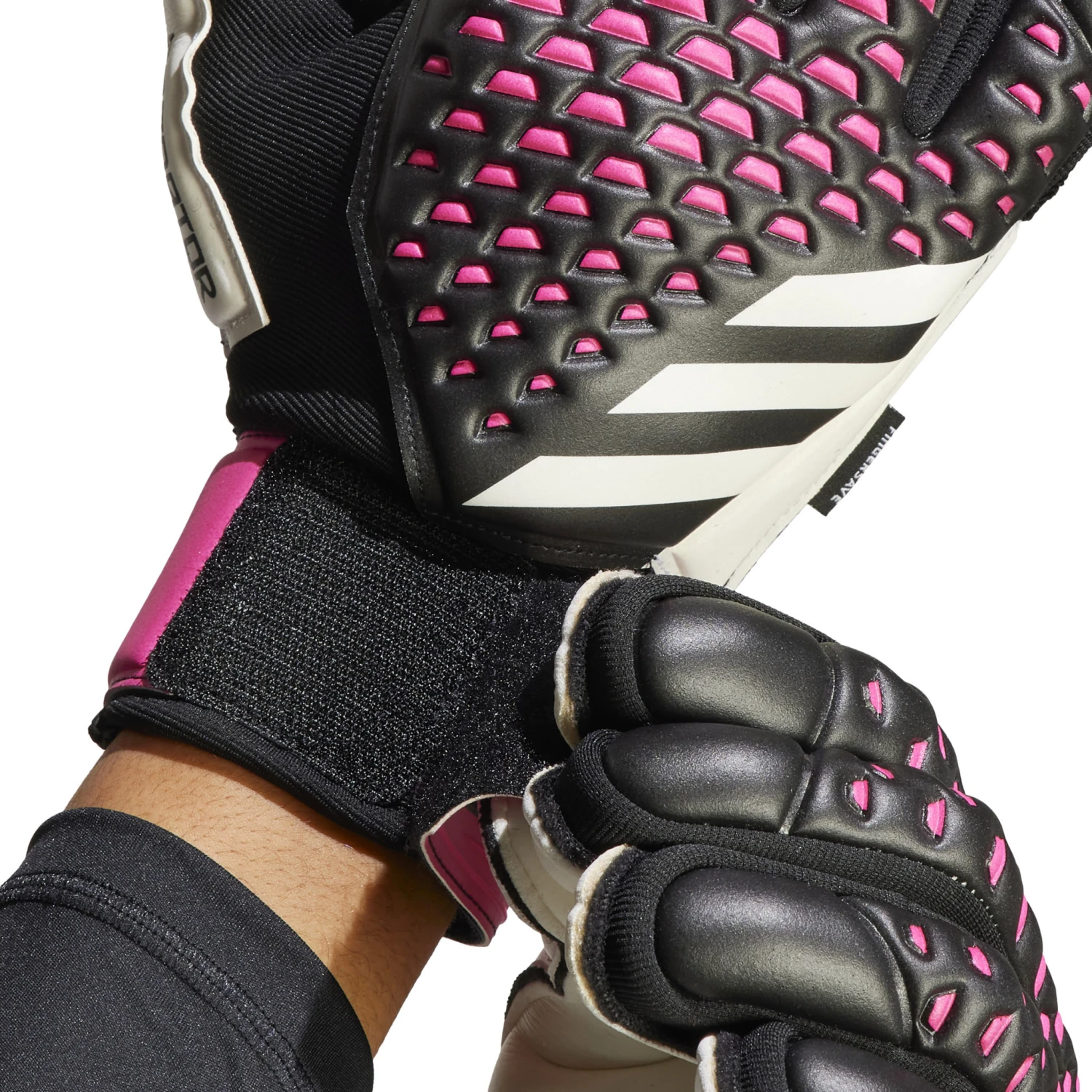 Adidas Predator Match Fingersave Goalkeeper Gloves (Black/Pink) - Image 4