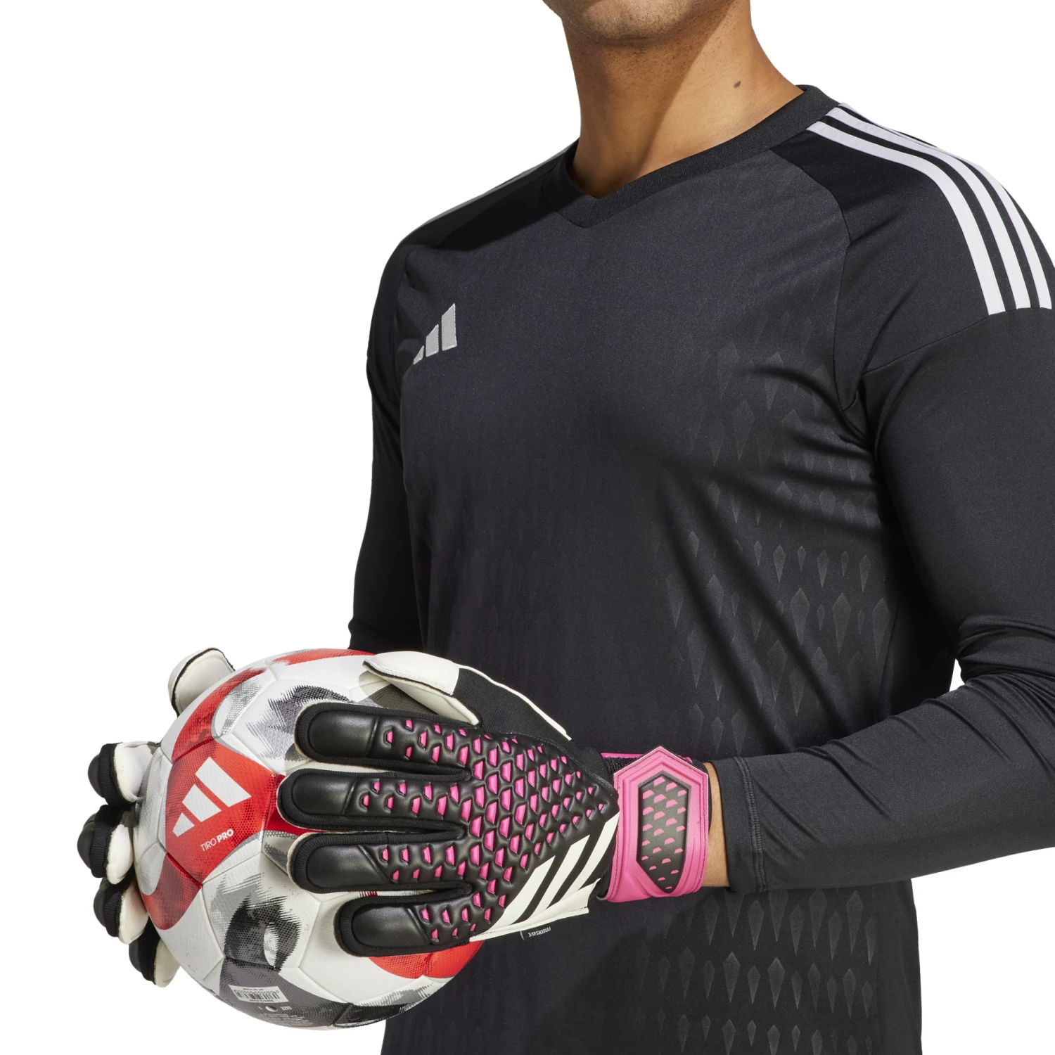 Adidas Predator Match Fingersave Goalkeeper Gloves (Black/Pink) - Image 5
