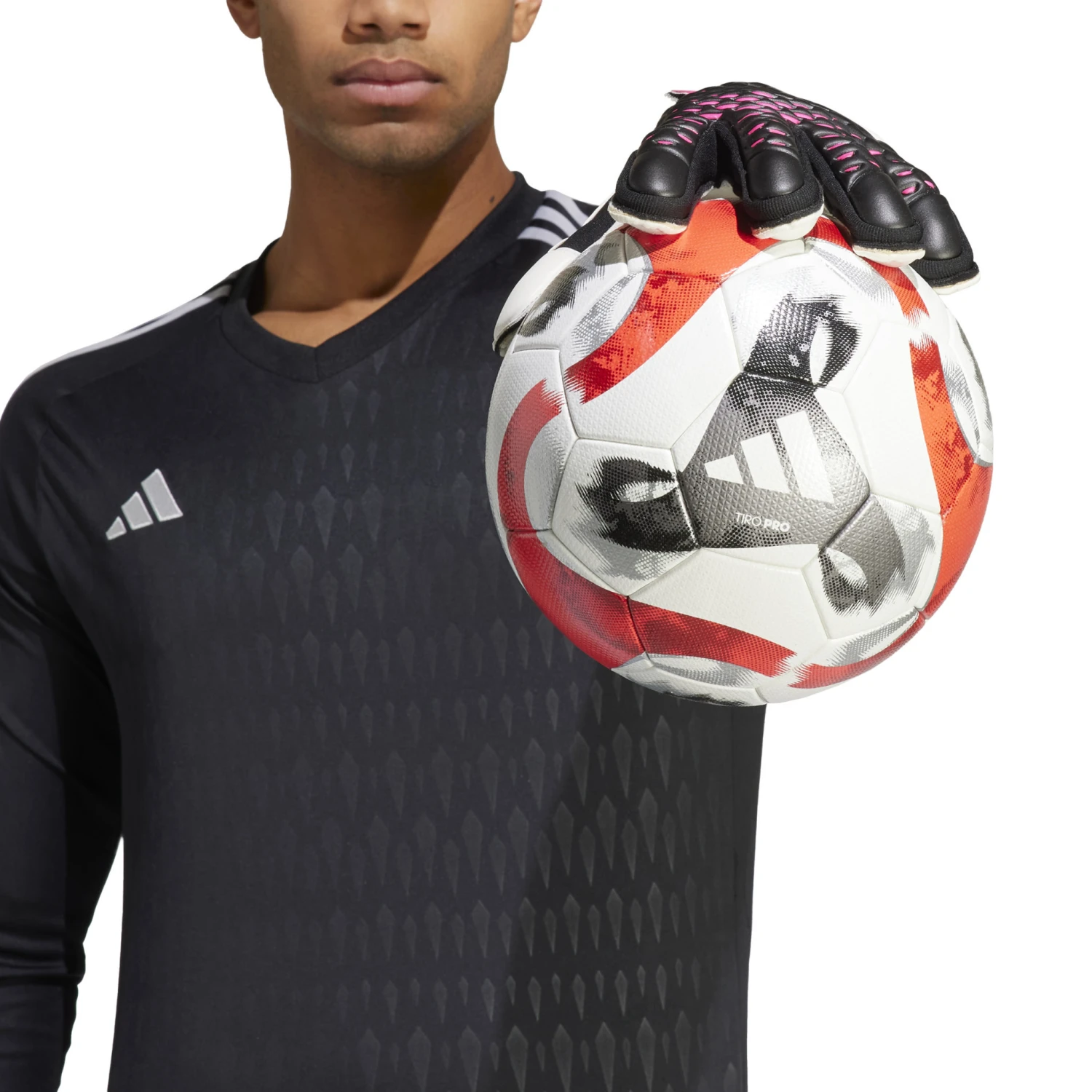 Adidas Predator Match Fingersave Goalkeeper Gloves (Black/Pink) - Image 6