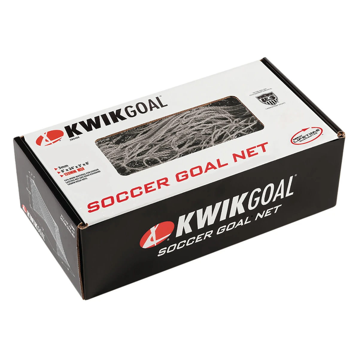 Kwik Goal 8H X 24H X 3D X 8 1/2D, 120Mm Mesh, Solid Braid Knotless