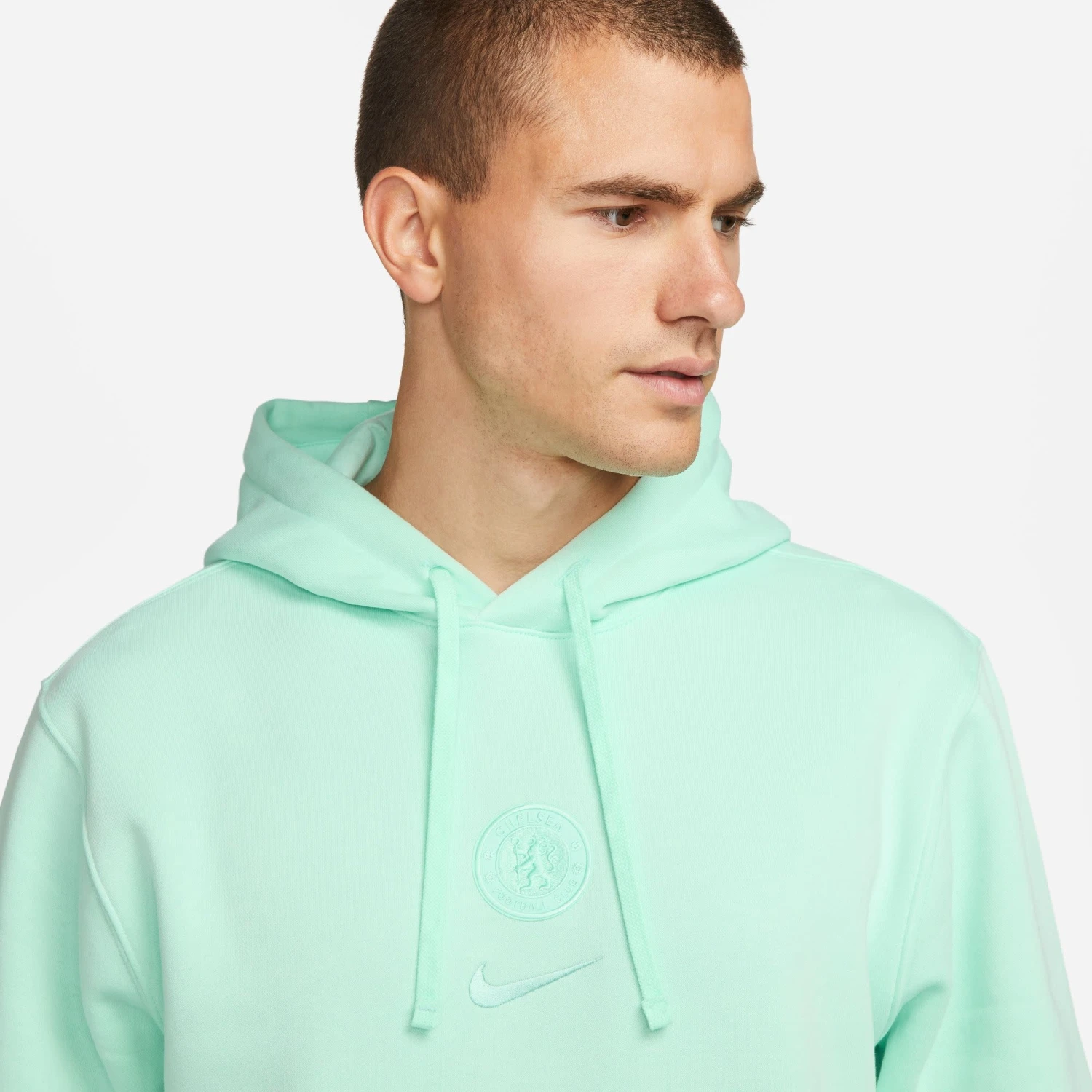 Nike Chelsea 23/24 Club Pullover Hoodie (Mint) - Image 3