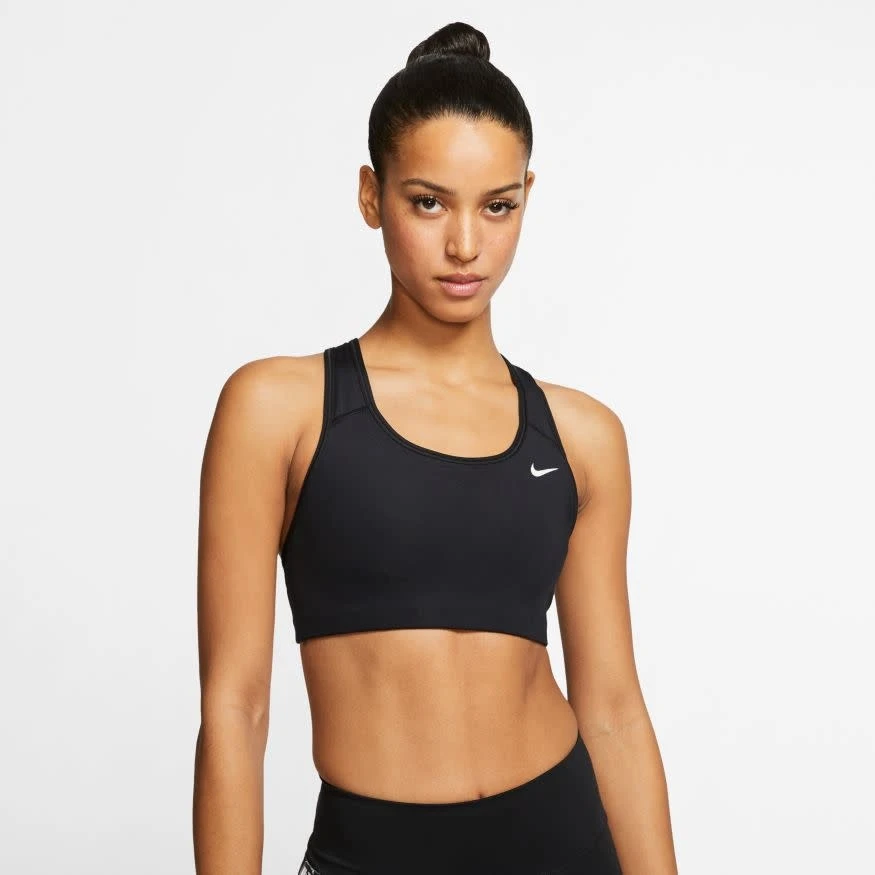Nike Dri-Fit Swoosh Non-Padded Sports Bra (Black) - Image 3