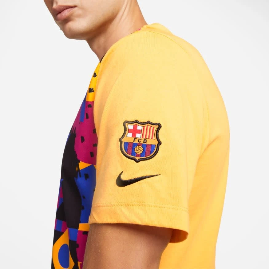 Nike FC Barcelona 21/22 Voice Tee (Yellow/Red/Blue) - Image 4