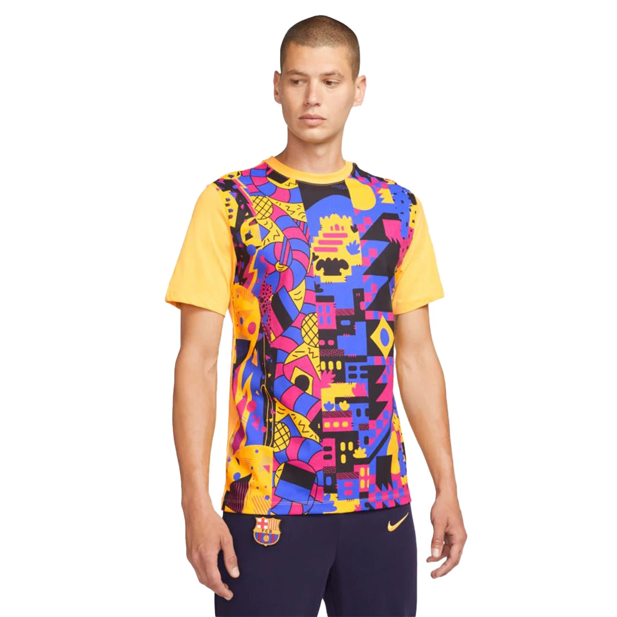 Nike FC Barcelona 21/22 Voice Tee (Yellow/Red/Blue)