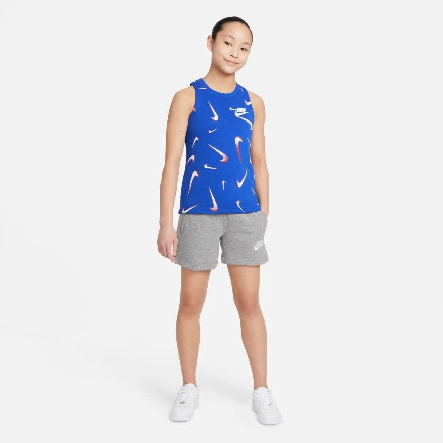 Nike Sportswear French Terry Printed Tank Girls (Blue) - Image 8
