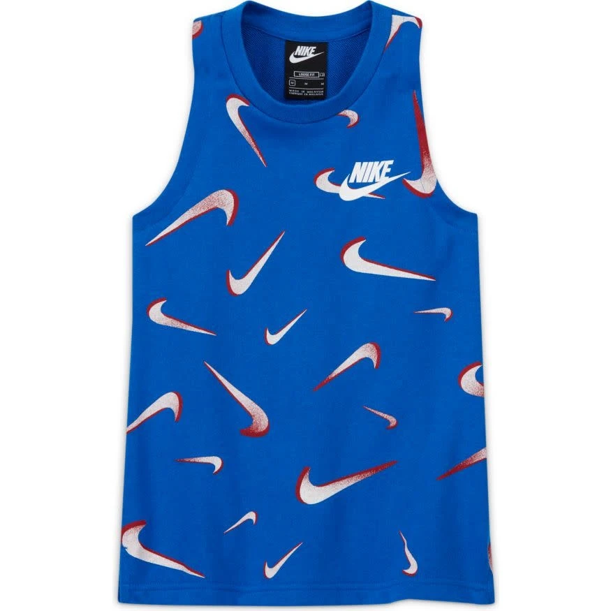 Nike Sportswear French Terry Printed Tank Girls (Blue)