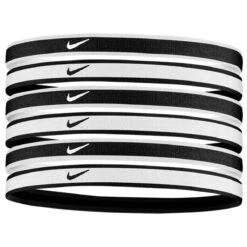 Nike Swoosh Sport Headbands 6Pk Tipped (Black/White)