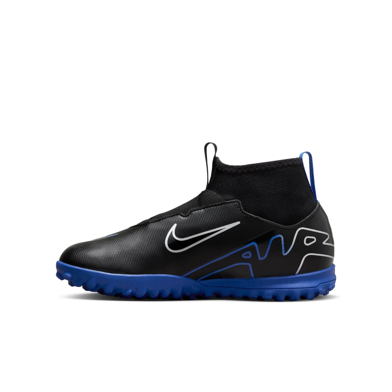 Nike Zoom Mercurial Superfly 9 Academy Turf Jr (Black/Blue) - Image 5