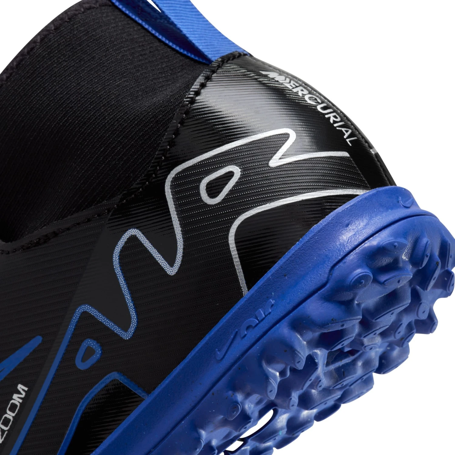 Nike Zoom Mercurial Superfly 9 Academy Turf Jr (Black/Blue) - Image 8