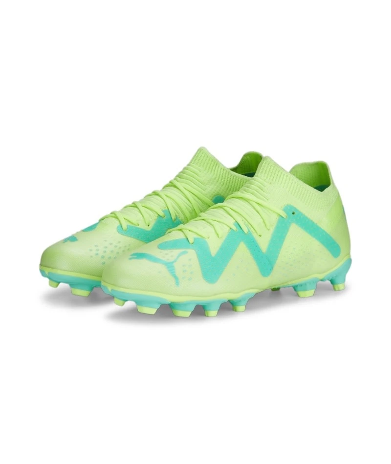 PUMA Future Match FG/AG Jr (Yellow/Teal) - Image 2