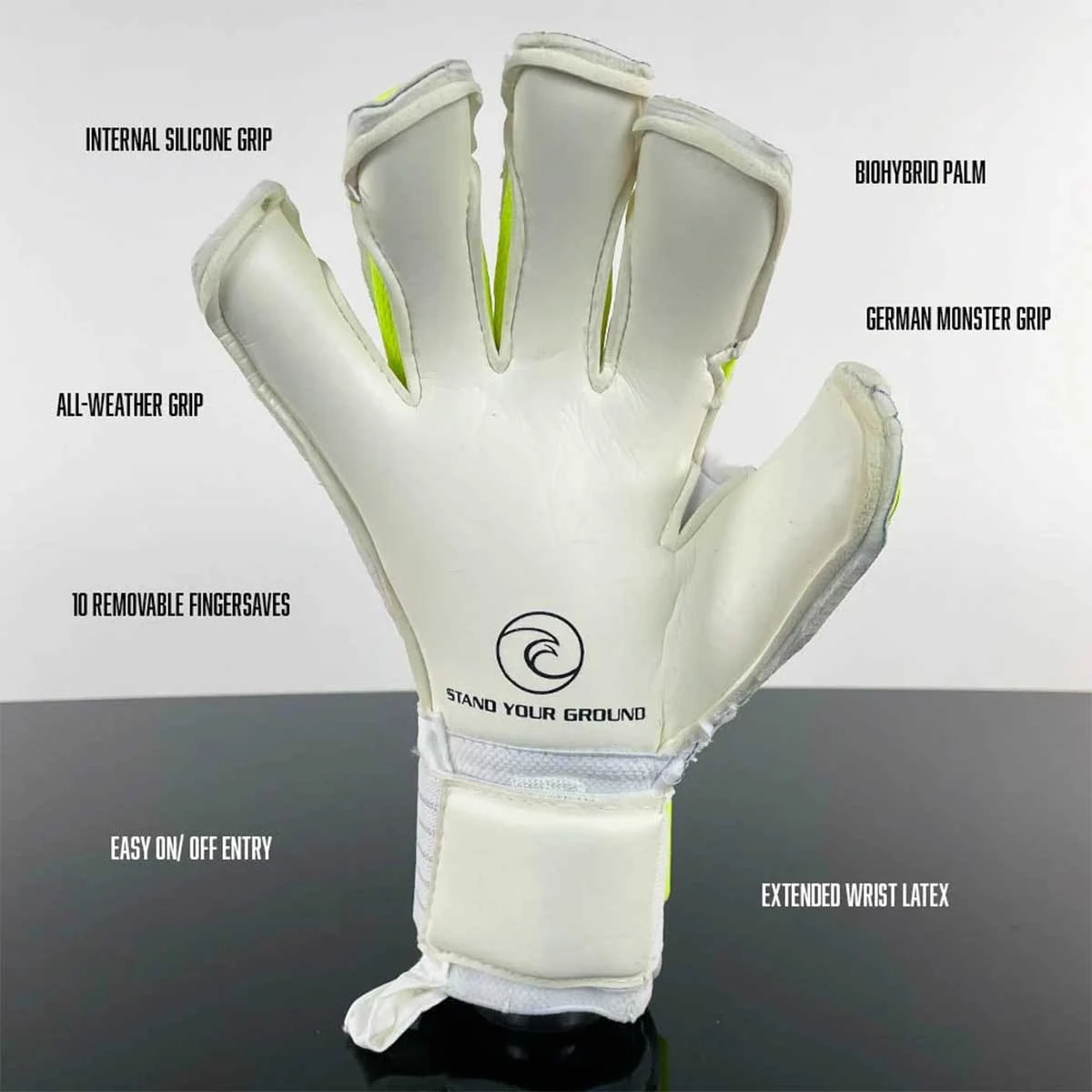 West Coast Helix Defiant Goalie Gloves (Blue/Neon) - Image 3